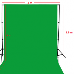 Green Screen- Greenbox  yeşil Fon Perde (3X4M)  ve Fon Standı 