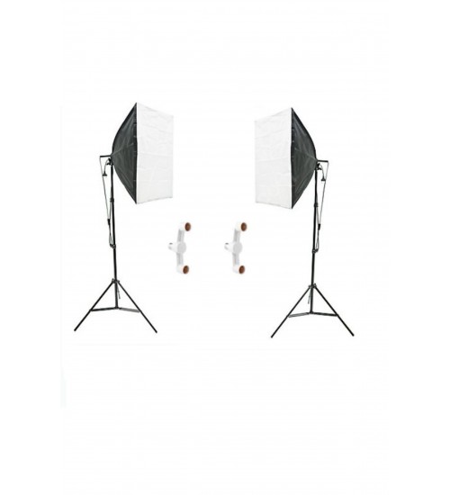 2 Duylu Softbox + 2 M Işık Ayağı Lambasız (2 Adet)