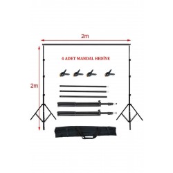 2x2 Metre Fon Standı Background Stand 4 Mandal 2x2 Metre Fon Standı Background Stand 4 Mandal