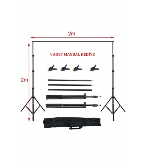 2x2 Metre Fon Standı Background Stand 4 Mandal