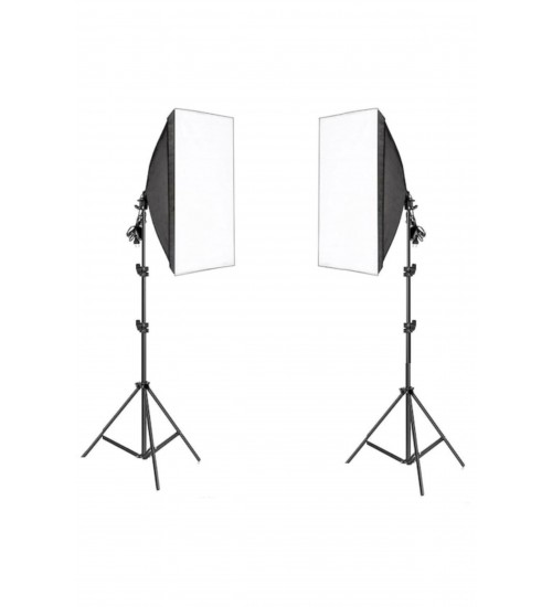 4 Duylu Softbox (2 Adet) + 2 M Işık Ayağı +8 Adet 20 Wat Led Lamba (toplam 14 400 Lümen)