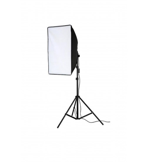 4 Duylu Softbox ,2m Işık Ayağı , 4x20 Wat Led Lamba (7200 Lümen), sabit ışık,sürekli ışık