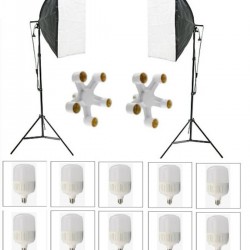 5 Duylu Softbox (2 Adet) + 2 M Işık Ayağı +10 Adet 20 Wat Led Lamba (toplam 18 000 Lümen)
