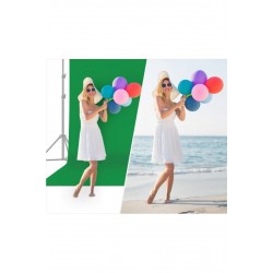 Chromakey 3x6 M Green Screen Yeşil Fon Perde - Profesyonel Fotoğraf Video Montaj Ekipmanı (greenbox)
