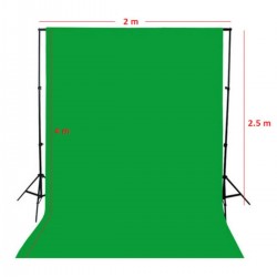 Chromakey Green Screen Greenbox Yeşil Fon Perde(2 X4m)+fon Standı