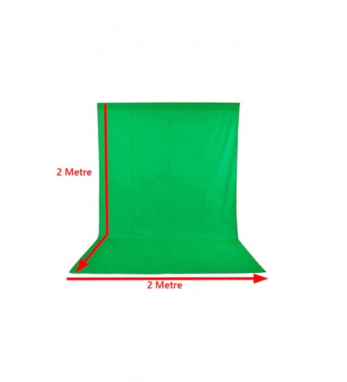 Chromakey - Green Screen - Greenbox Yeşil Fon Perde (2x2 M) + Fon Standı