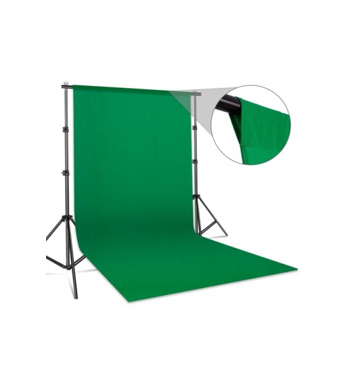 Chromakey - Green Screen - Greenbox Yeşil Fon Perde (2x2 M) + Fon Standı