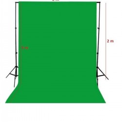 Chromakey-green Screen- Greenbox Yeşil Fon Perde(2x3 M) + Fon Standı