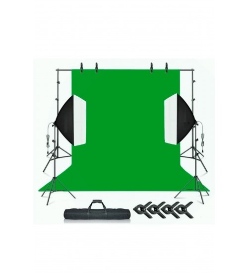 Chromakey Green Screen Greenbox Yeşil Fon Perde Çekim Seti (2x3m)