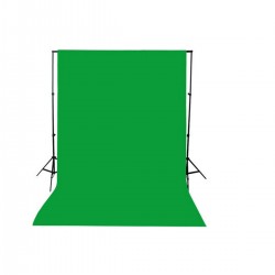 Chromakey-green Screen Greenbox Yeşil Fon Perde1.5x3 M + Fon Standı