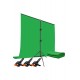 Green Screen Greenbox Yeşil Fon Perde (1.5x2 M) + Tek Ayaklı Fon Standı + 3 Mandal