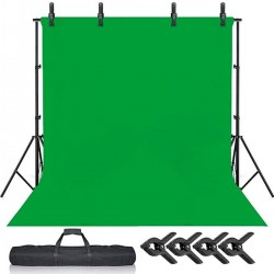 Green Screen Greenbox Yeşil Fon Perde 2x3m  Fon Standı 4 Mandal