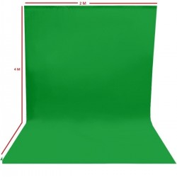Green Screen Yeşil Fon Perde Chromakey Greenbox (2x4m)+4 Adet Mandal