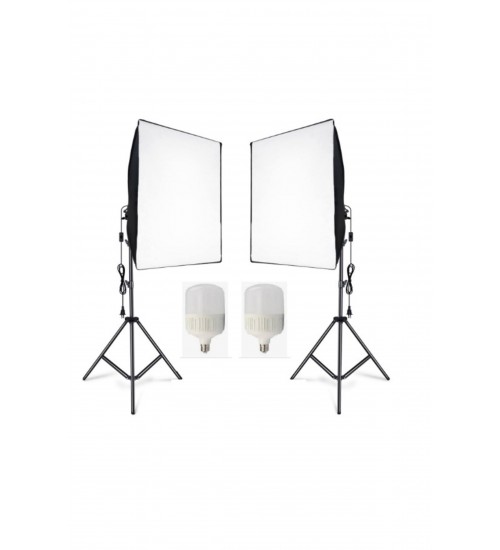 Ikili Softbox Seti ( 50x70 Cm) Lambalı Toplam 9000 Lümen