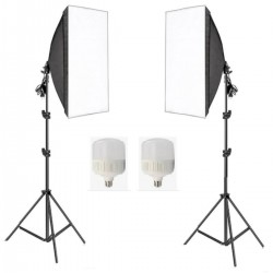 Ikili Softbox Seti  50x70cm Lambalı Toplam 9000 Lümen Ikili Softbox Seti  50x70cm Lambalı Toplam 9000 Lümen