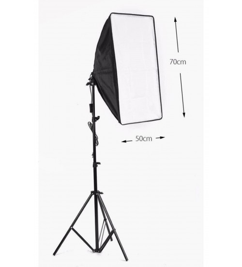 Softbox Sabit Işık Seti 50x70 Cm- 50 Watt (500 Watt Çıkış Gücü)