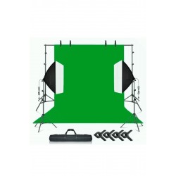 Chromakey Green Screen Greenbox Yeşil Fon Perde Çekim Seti (2x3m)