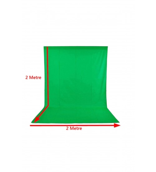Chromakey - Green Screen - Greenbox Yeşil Fon Perde (2x2 M) + Fon Standı