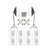 4 Duylu Softbox (2 Adet) + 2 M Işık Ayağı +8 Adet 20 Wat Led Lamba (toplam 14 400 Lümen)