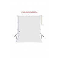 White Screen Beyaz Fon Perde (1.5x2m) Ayaklı Makara Zincirli