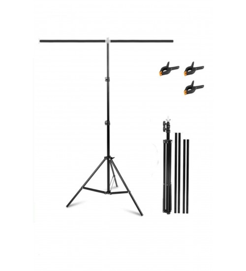 200*200cm T Stand Bar Fon Perde PVC Background Backdrop Çekim Standı T-Shape 2x2m