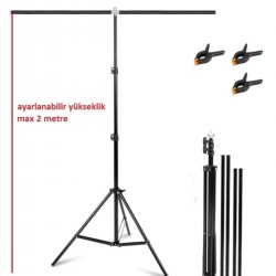 200*200cm T Stand Bar Fon Perde PVC Background Backdrop Çekim Standı T-Shape 2x2m