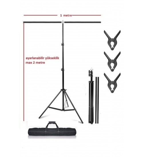 T-şeklinde arka plan destek seti, 100X200 cm stüdyo, fotoğraf, video için taşınabilir fon standı