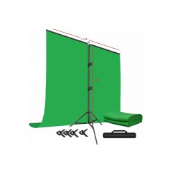 Yeşil Ekran Arka Plan Standı ,oyun,Fotoğraf , Stream, Chroma Key 1.5 x2M GreenScreen Backdrop Kiti
