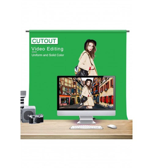 Yeşil Ekran Arka Plan Standı ,oyun,Fotoğraf , Stream, Chroma Key 1.5 x2M GreenScreen Backdrop Kiti
