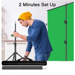 Yeşil Ekran Arka Plan Standı ,oyun,Fotoğraf , Stream, Chroma Key 1.5 x2M GreenScreen Backdrop Kiti