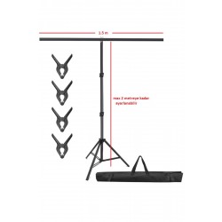 150*200cm T Stand Bar Fon Perde Pvc Tutucu Background Backdrop Çekim Standı T-shape