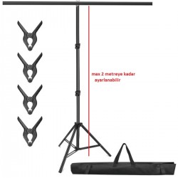 150*200cm T Stand Bar Fon Perde Pvc Tutucu Background Backdrop Çekim Standı T-shape
