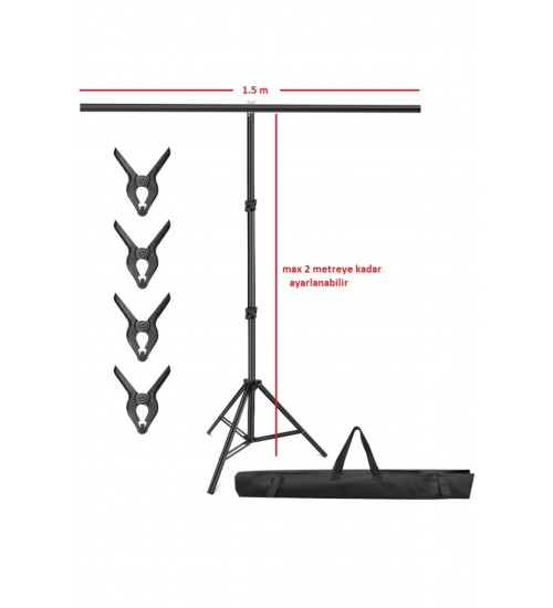 150*200cm T Stand Bar Fon Perde Pvc Tutucu Background Backdrop Çekim Standı T-shape