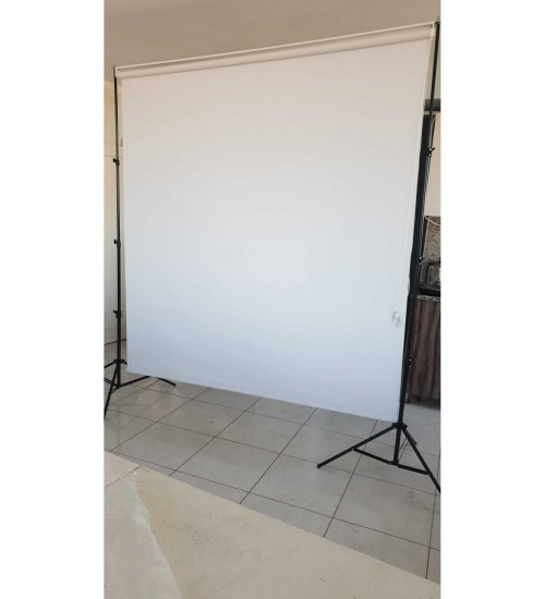 Beyaz Fon Perde  150x250 cm AYAKLI MAKARA ZİNCİRLİ ürün çekimi,vesikalık,white screen