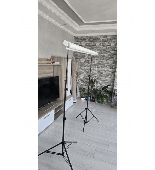 Beyaz Fon Perde  150x250 cm AYAKLI MAKARA ZİNCİRLİ ürün çekimi,vesikalık,white screen