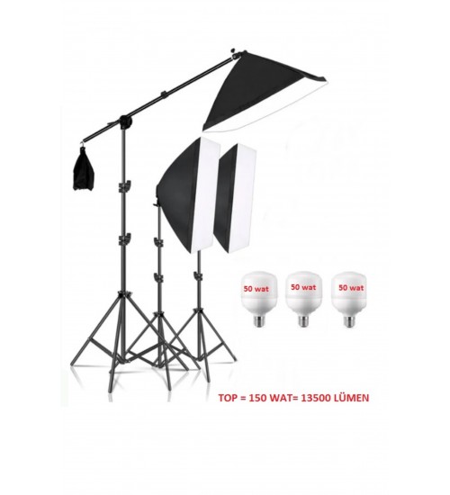 Ürün çekimi Reklam Moda Stüdyo Youtube Vlog Tiktok Canlı Yayın için 50x70cm Softbox sabit şık Seti
