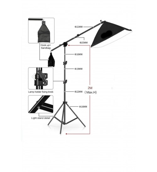 Ürün çekimi Reklam Moda Stüdyo Youtube Vlog Tiktok Canlı Yayın için 50x70cm Softbox sabit şık Seti