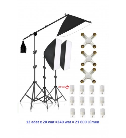 4 duy Ürün çekimi Reklam Stüdyo Youtube Vlog Tiktok Canlı Yayın için 50x70cm Softbox sabit şık Seti