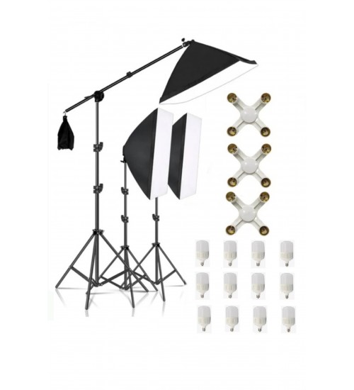 4 duy Ürün çekimi Reklam Stüdyo Youtube Vlog Tiktok Canlı Yayın için 50x70cm Softbox sabit şık Seti