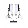 50x70 cm Softbox 2'li Sürekli Işık Seti Youtber Kit Taşıma Çantalı TOPLAM 100 WAT 9000 LÜMEN