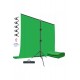 Green Screen Greenbox Yeşil Fon Perde (1.5x2 M) + Tek Ayaklı Fon Standı + 3 Mandal