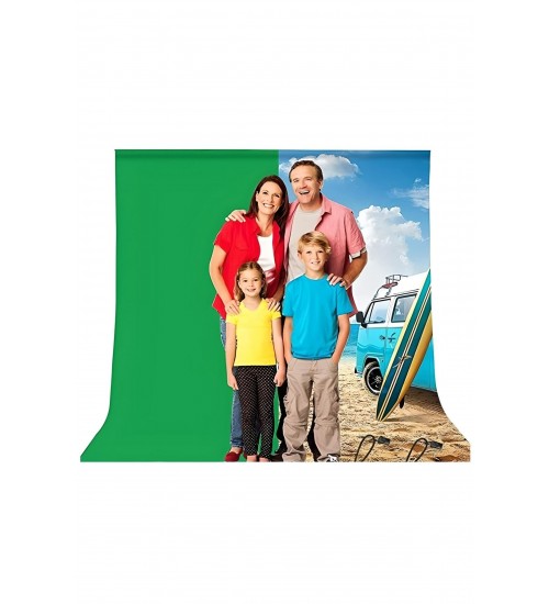 Green Screen Greenbox Yeşil Fon Perde (1.5x2 Metre) + Tek Ayaklı Fon Standı + 3 Mandal