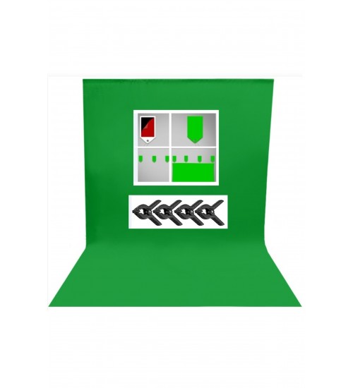 1.5x2 metre green screen greenbox yeşil fon Perde ,oyun,Fotoğraf , Stream 4 mandallı