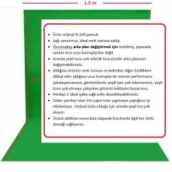 1.5x2 metre green screen greenbox yeşil fon Perde ,oyun,Fotoğraf , Stream 4 mandallı