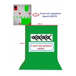 150x100 cm chromakey green screen greenbox yeşil fon Perde ,oyun,Fotoğraf , Stream 4 mandallı