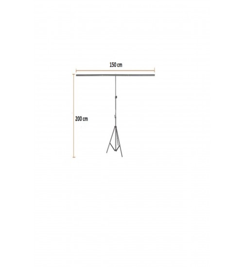 T  Fon Standı (1.5x2 M)+ 3 Adet Fon Mandalı Dijital Fotoğraf Çerçeveleri Siyah