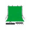 Chromakey Green Screen Greenbox Yeşil Fon Perde(2 X4m)+fon Standı