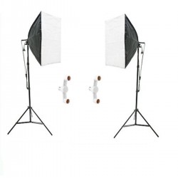 2 Duylu Softbox + 2 M Işık Ayağı Lambasız (2 Adet)