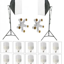 5 Duylu Softbox (2 Adet) + 2 M Işık Ayağı +10 Adet 20 Wat Led Lamba (toplam 18 000 Lümen)