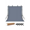 Grey Screen Gri Fon Perde (2x3m) Foto,vesikalık Resim Ve Ürün Çekimi + Fon Standı+ 4 Fon Mandalı